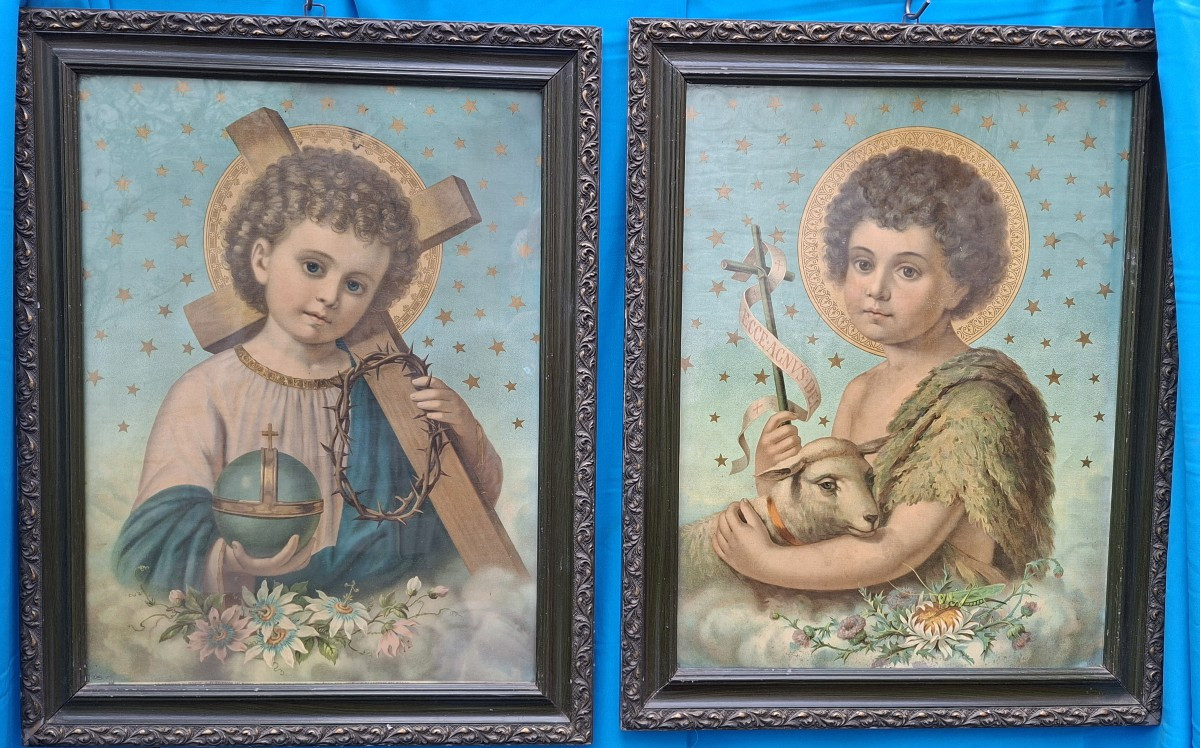 Early Twentieth-century Chromo Pendants With A Gentle Touch.