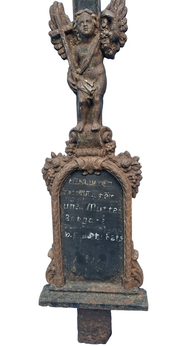 CROIX ART FUNERAIRE FONTE BAROQUE-photo-3