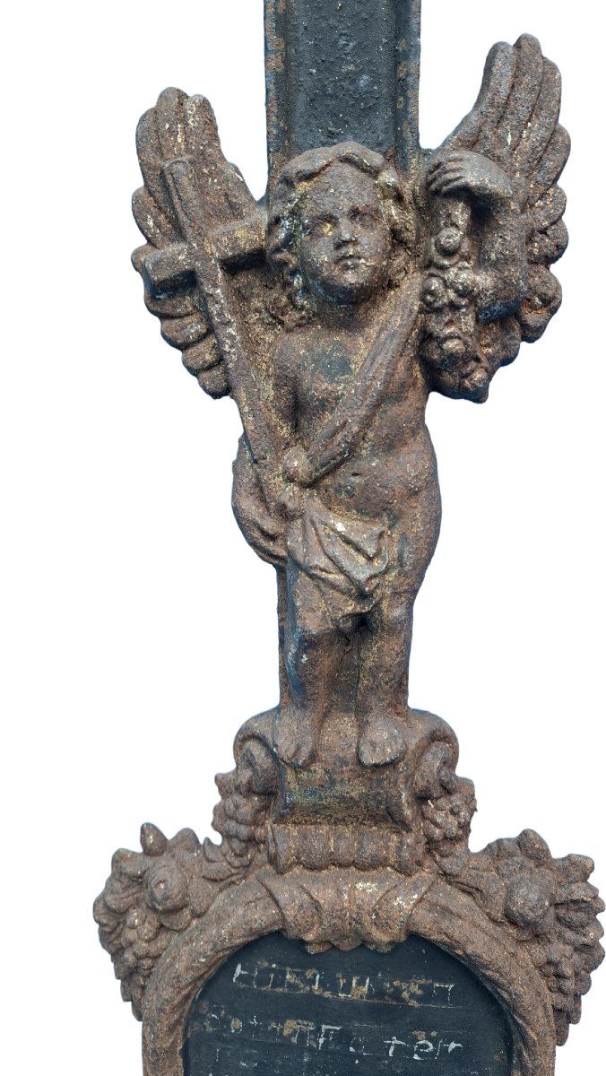 CROIX ART FUNERAIRE FONTE BAROQUE-photo-4