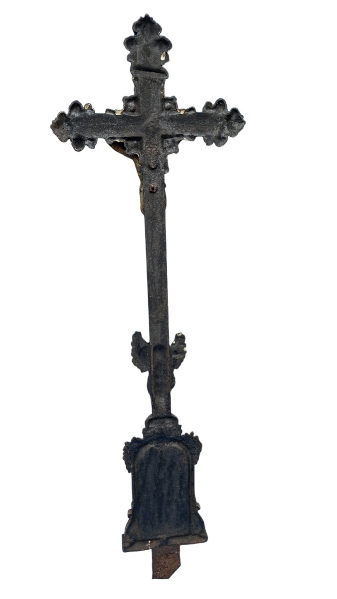 CROIX ART FUNERAIRE FONTE BAROQUE-photo-2