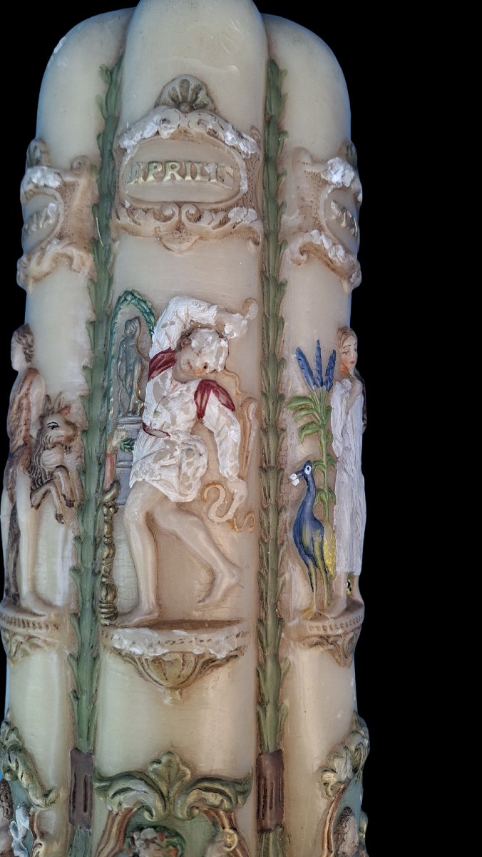 OBJET D'ART BAROQUE   CIERGE PASCAL DE CATHEDRALE-photo-2