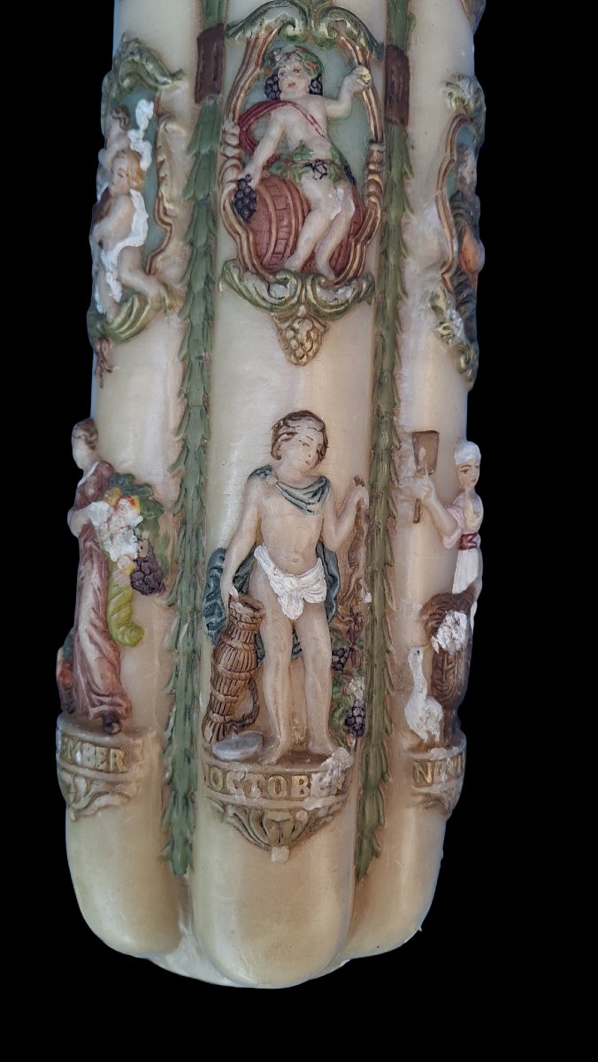 OBJET D'ART BAROQUE   CIERGE PASCAL DE CATHEDRALE-photo-3