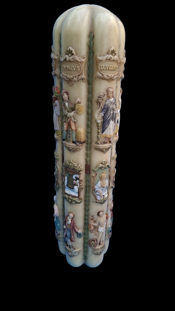 OBJET D'ART BAROQUE   CIERGE PASCAL DE CATHEDRALE