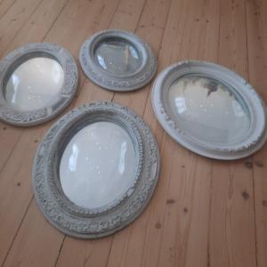 Four Bomb Glass Mirrors Napoleon III Chabby Chic