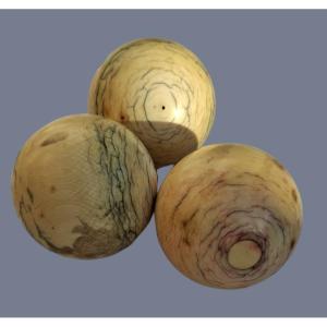 Three 19th Century Billiard Balls