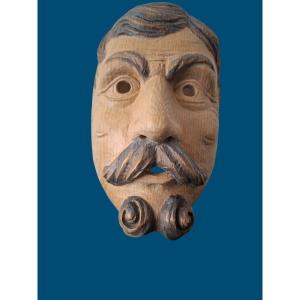 Bavarian Wood Carving Carnival Mask.