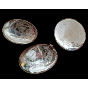 art funeral : ensemble museal : trio de verre mercuré memento  1907 1910 1912 