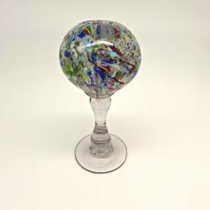 Wig Stand On Pedestal… Glass Art….