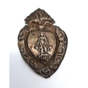 Exvoto Heart Of Marian Cult In Silver