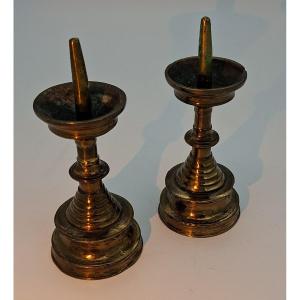 Miniature Pincushion Candlesticks, Early Flanders Period