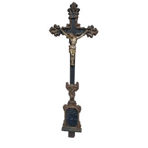 CROIX ART FUNERAIRE FONTE BAROQUE