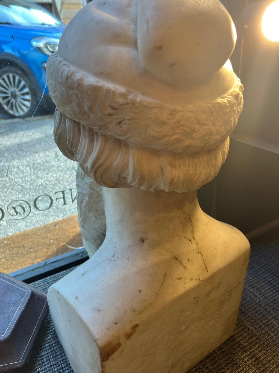 Marble Bust Depicting Gutenberg, Signed De Carlis-photo-4