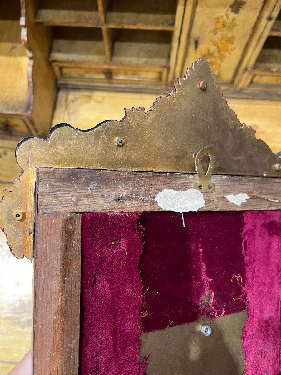 Ancienne Plaque En Bois Et Argent Repoussé Représentant Saint Joseph. Début Du XIXᵉ Siècle-photo-1