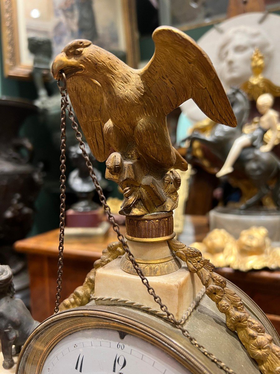 Marble And Gilt Bronze Table Clock. France, Empire Period.-photo-1