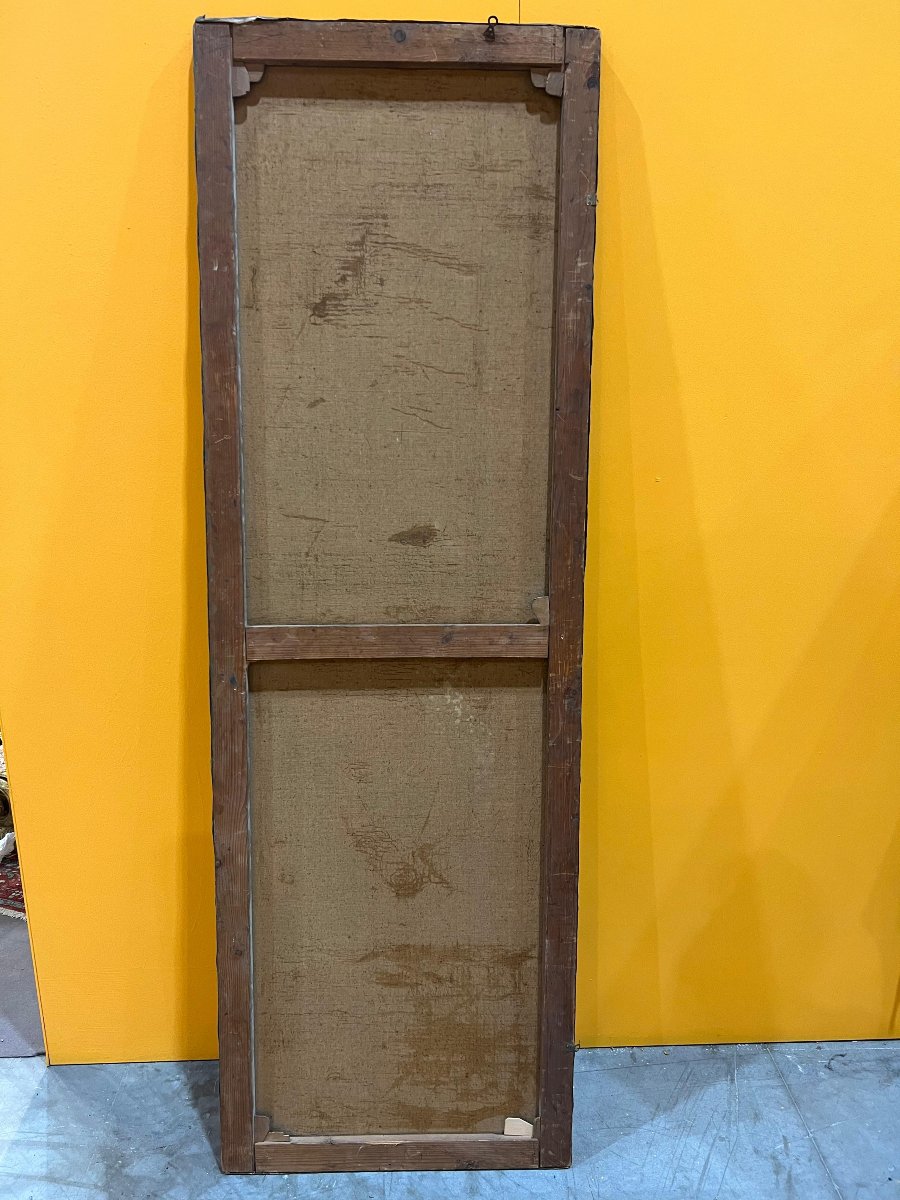 Oil On Canvas Of A Sketch Of A Coffered Ceiling. Ettore Ballerini, Rome, Neoclassical Taste.-photo-4