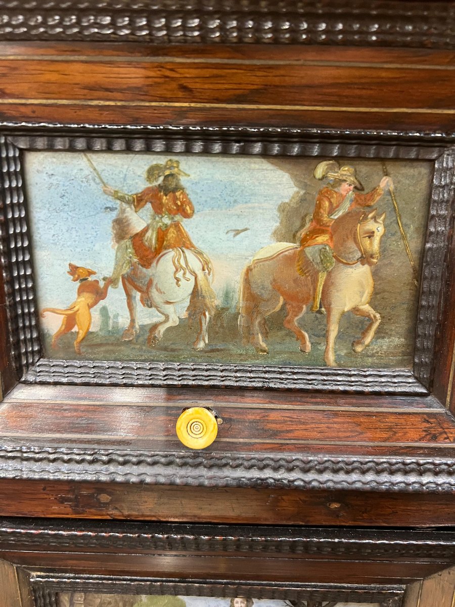 Cabinet With Paintings Under Glass. Italy, Mid-18th Century.-photo-3