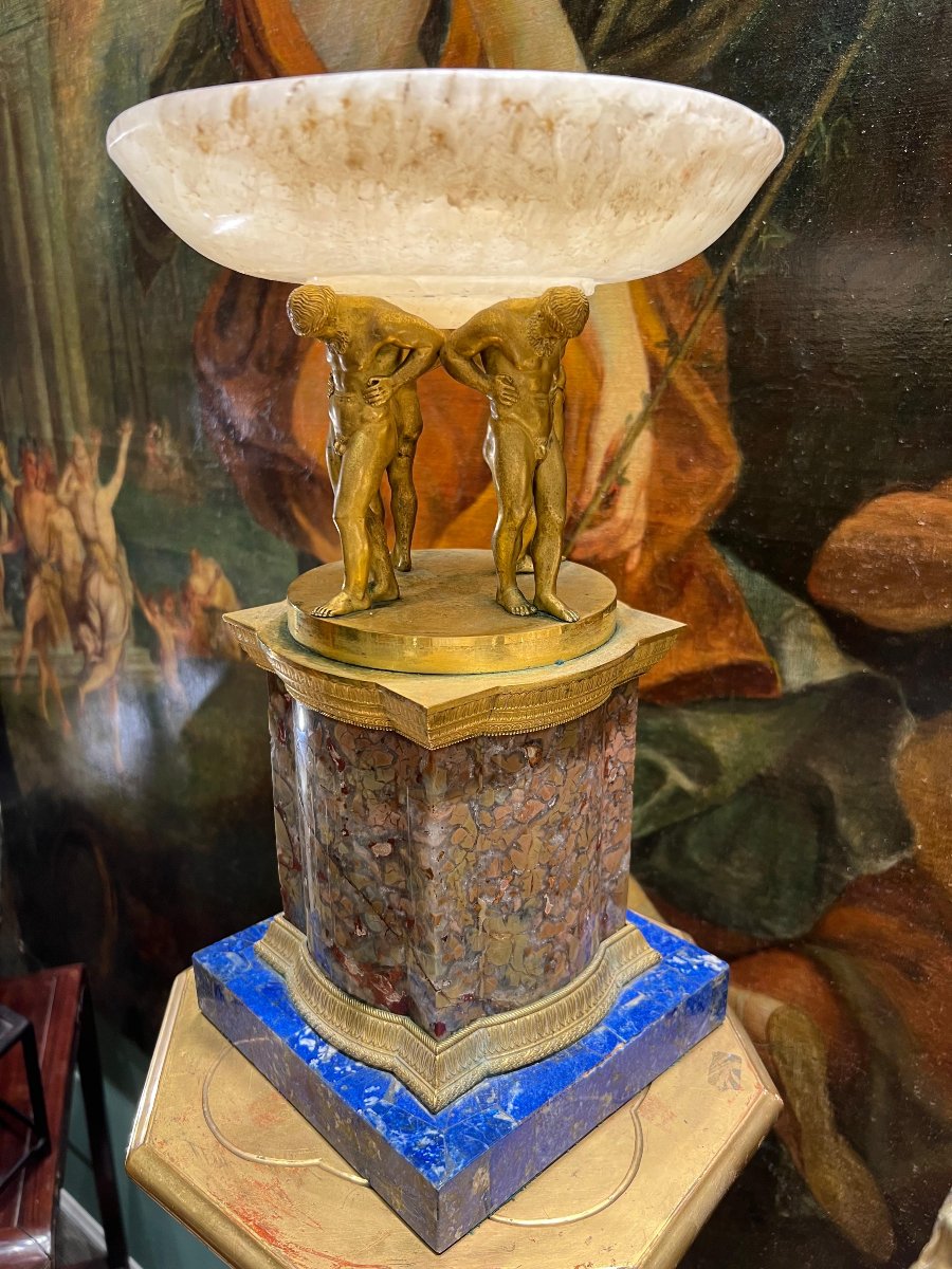 Gilt Bronze And Hardstone Centerpiece. Rome, Napoleon III.-photo-2