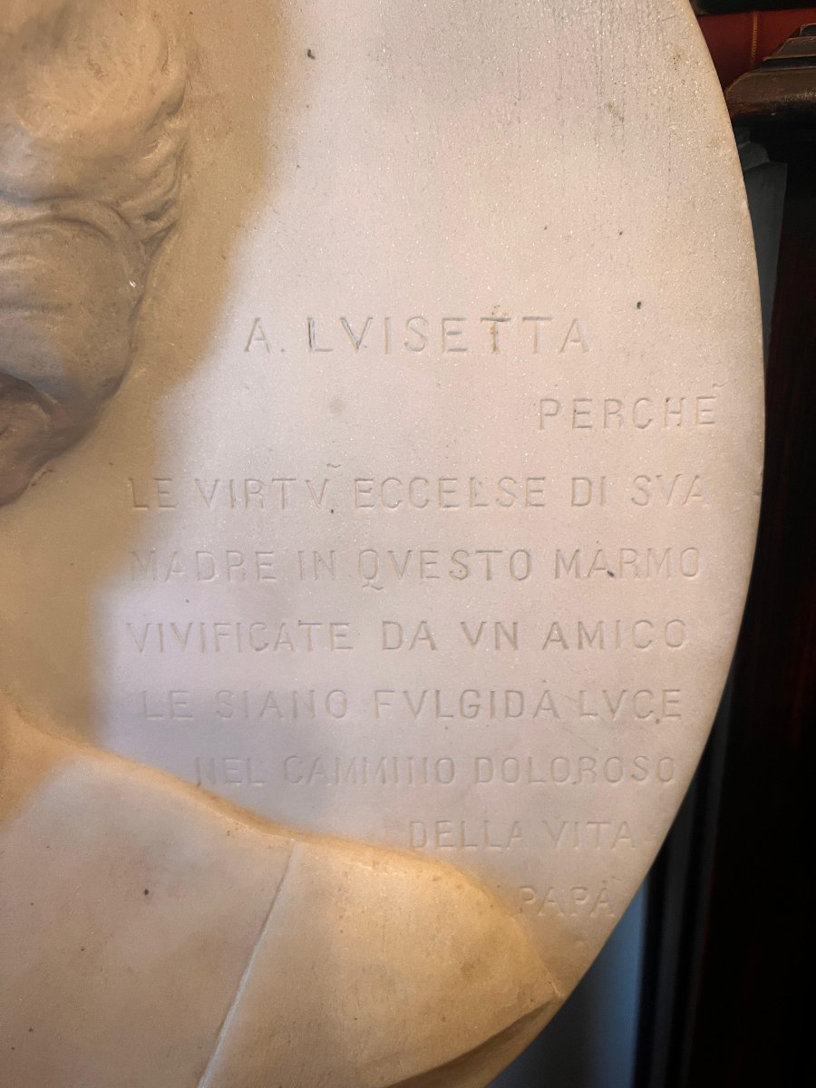 Female Portrait In Carrara Marble. Italy, 1929.-photo-3