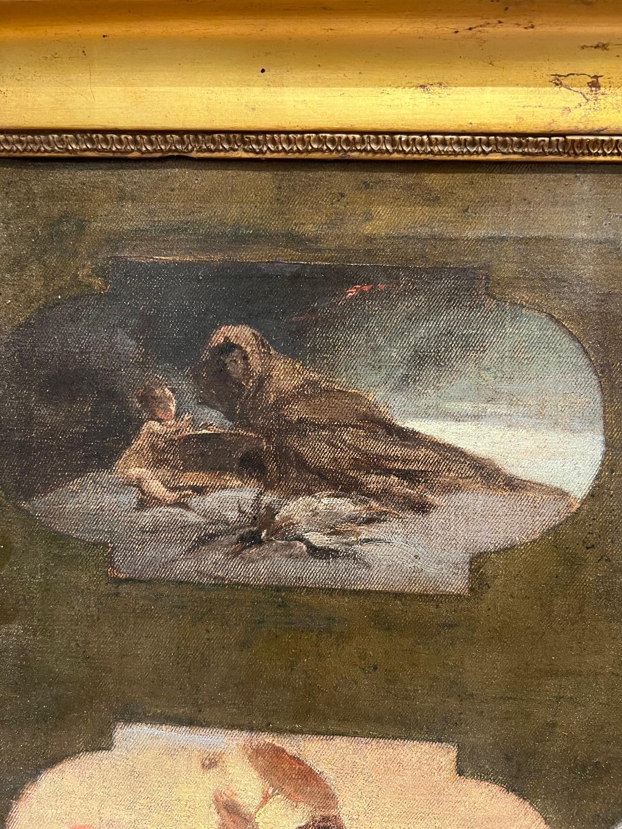 Esquisse "Les Quatre Saisons", huile sur toile. XVIIIe siècle.-photo-2