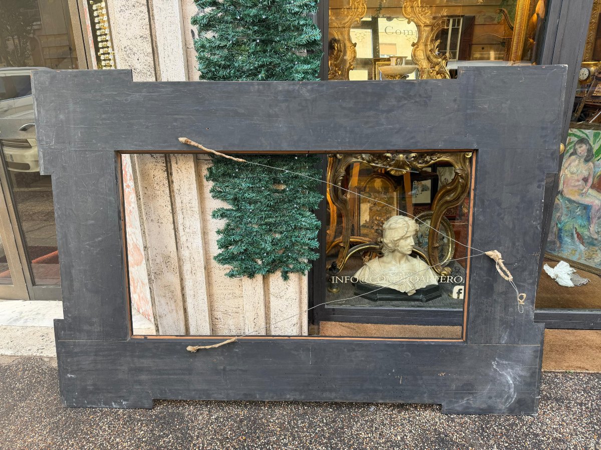 Cadre en bois ébénisé à guilloché. XIXe siècle.-photo-4