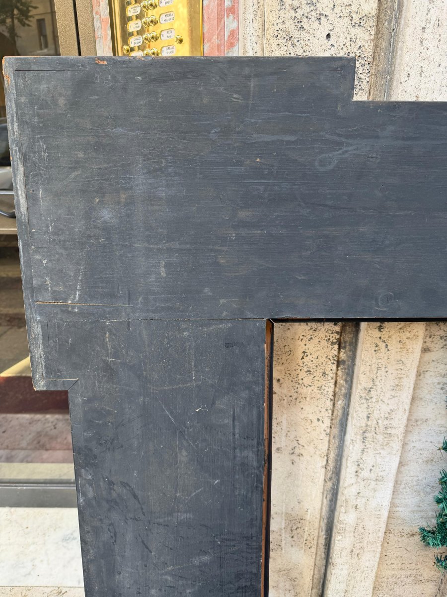 Cadre en bois ébénisé à guilloché. XIXe siècle.-photo-5