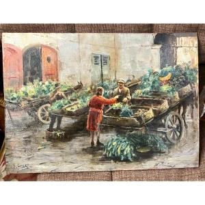 Oil Painting On Panel, Signed Giovanni Panza. Naples