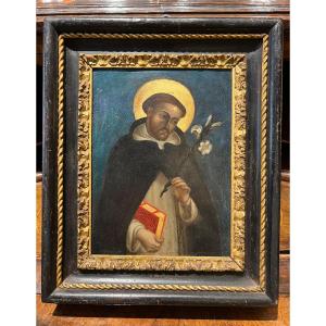 Peinture sur cuivre représentant Saint Dominique. Début du XVIIIe siècle