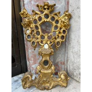 Reliquaire en bois doré. Rome, XVIIIe siècle