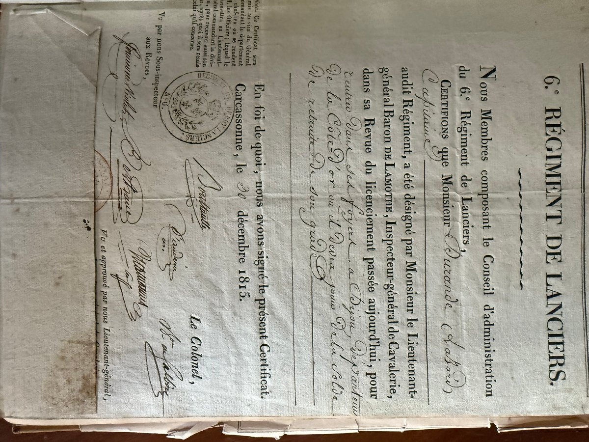 Empire And Restoration Cavalier Diploma Set-photo-7