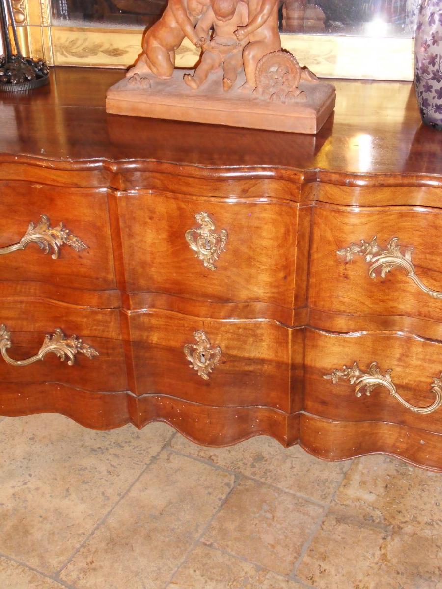 Commode Sauteuse Arbalète XVIII Noyer Blond-photo-5