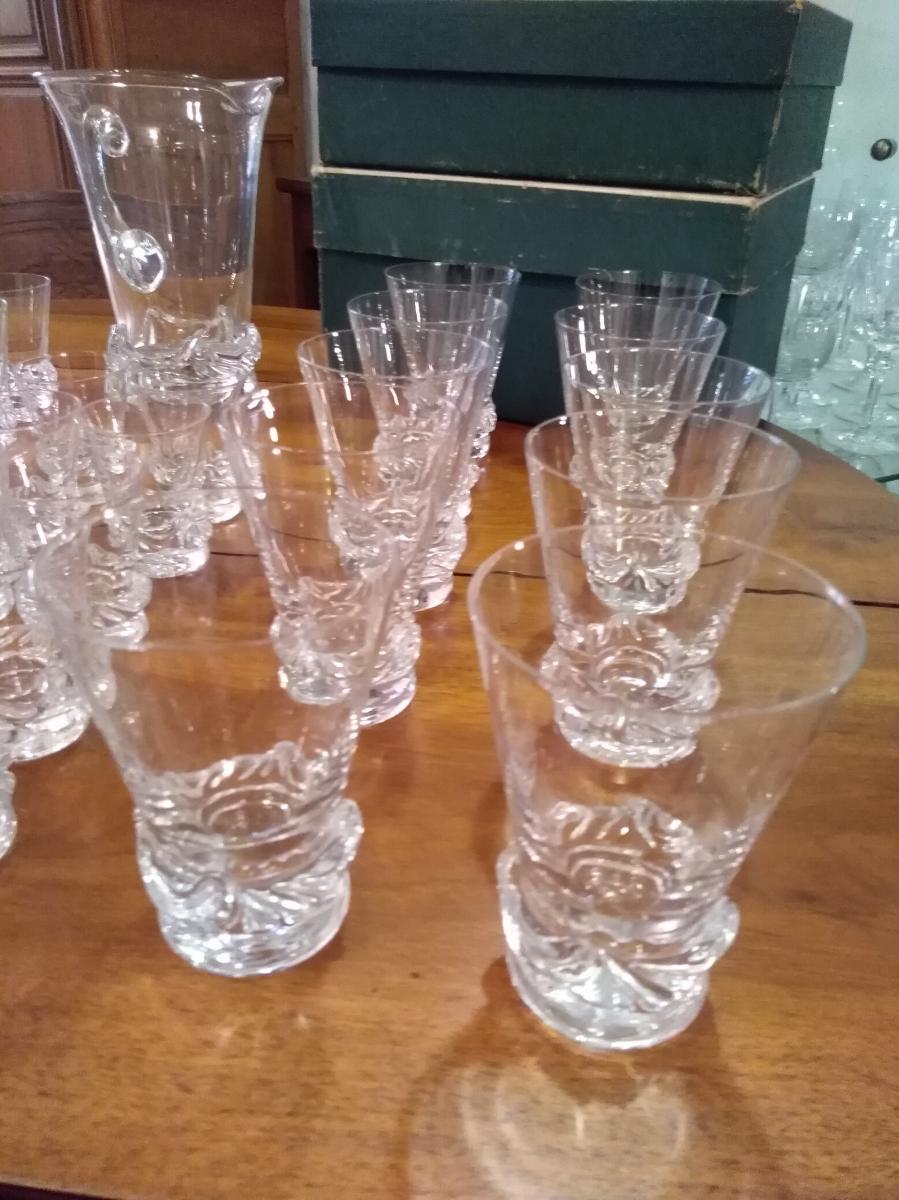 Service Verre Carafe Pichet Daum Sorcy 48 Pièces -photo-2