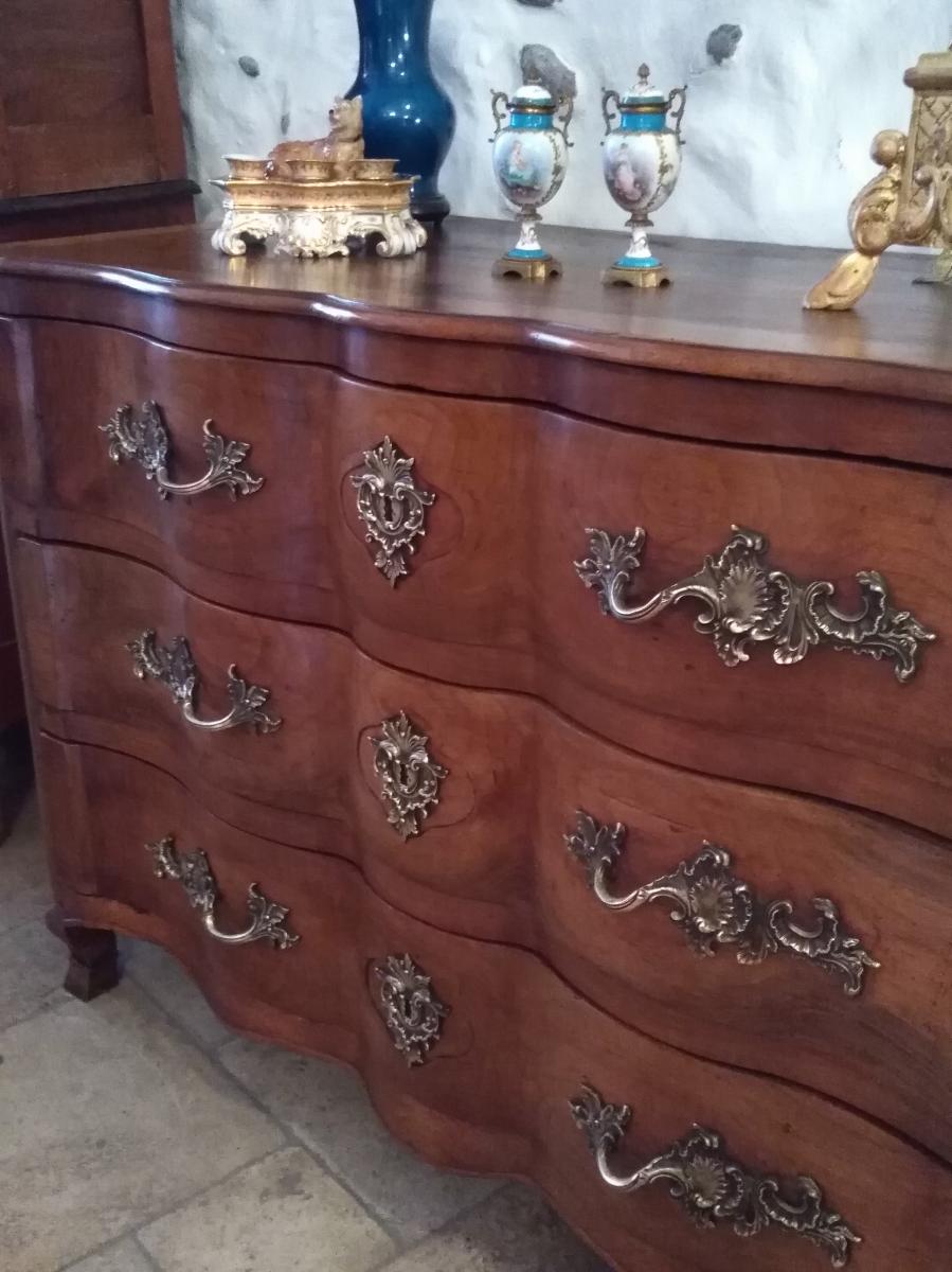 Commode Arbalète Noyer XVIIIe-photo-4