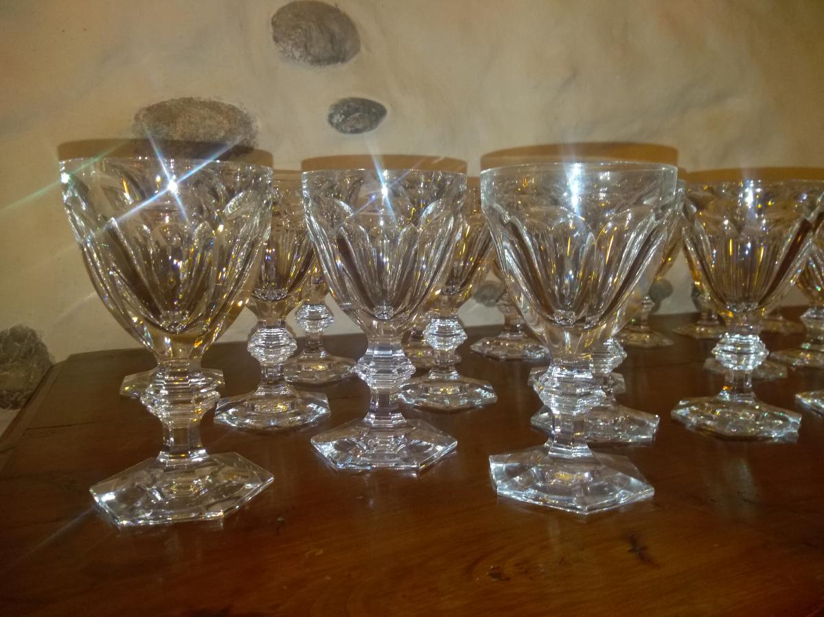 Service Harcourt Baccarat 36 Glasses Water Wine Champagne Cups-photo-4