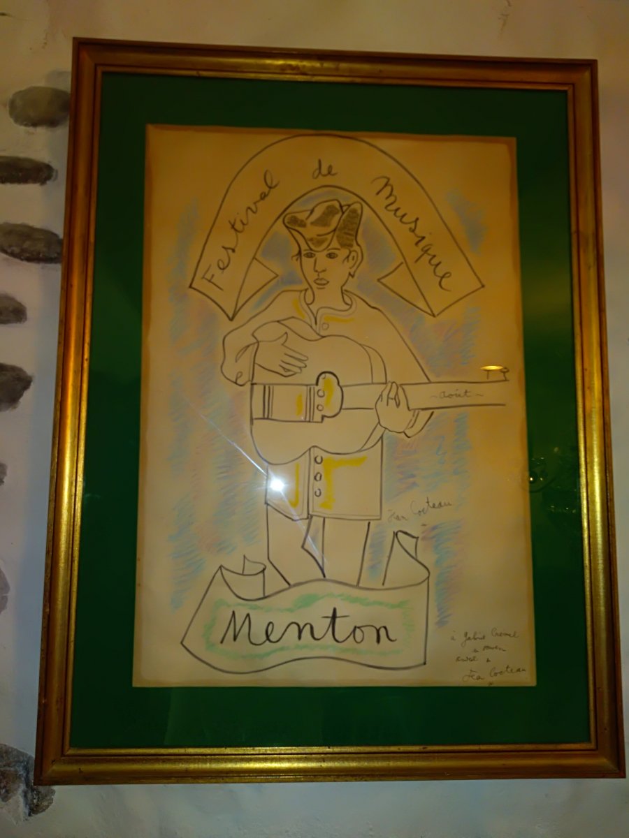Affiche Festival Musique Menton Dédicacée Par Jean Cocteau
