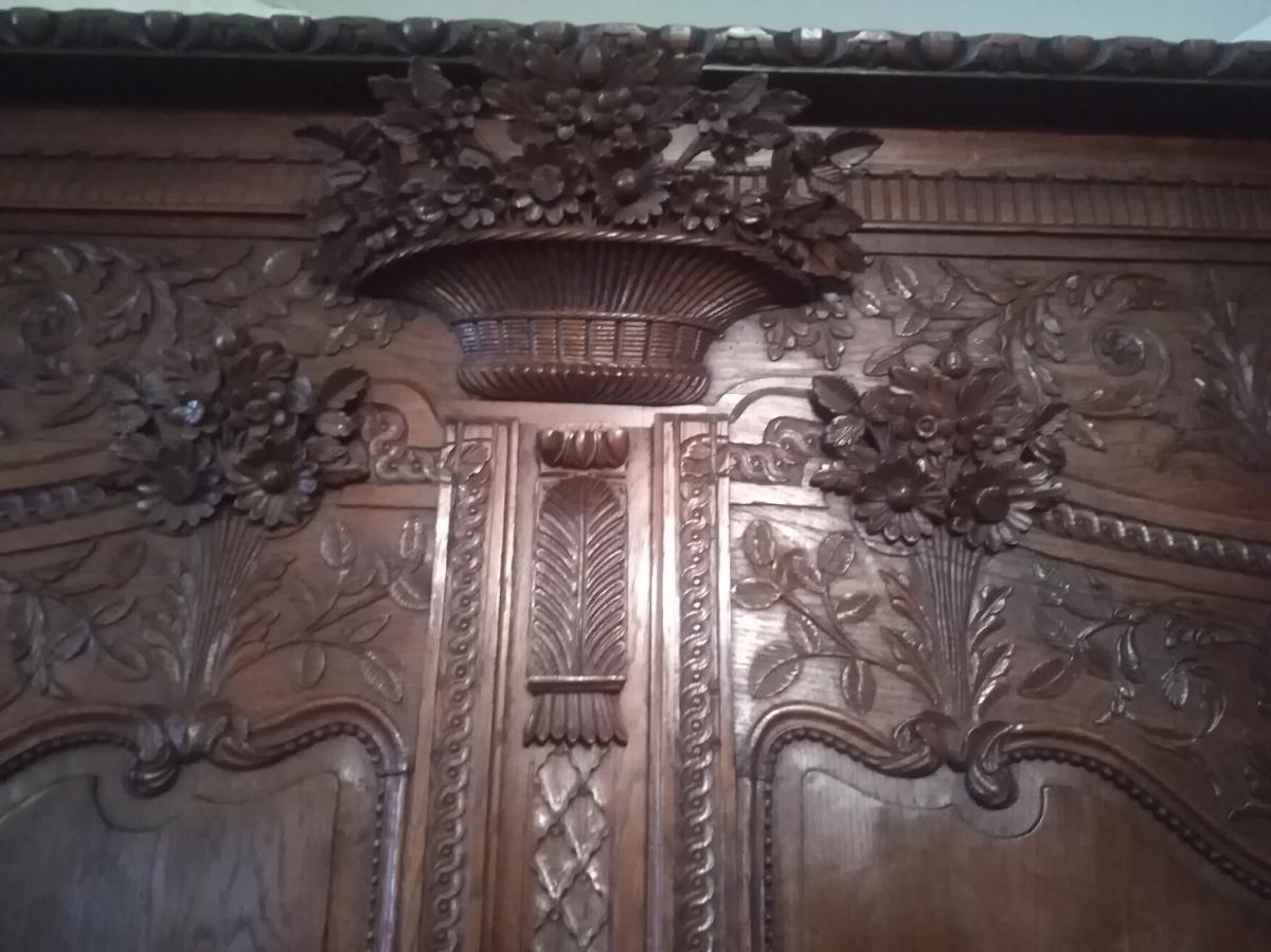 Armoire  Sculptée  Normande Chêne XIX-photo-2