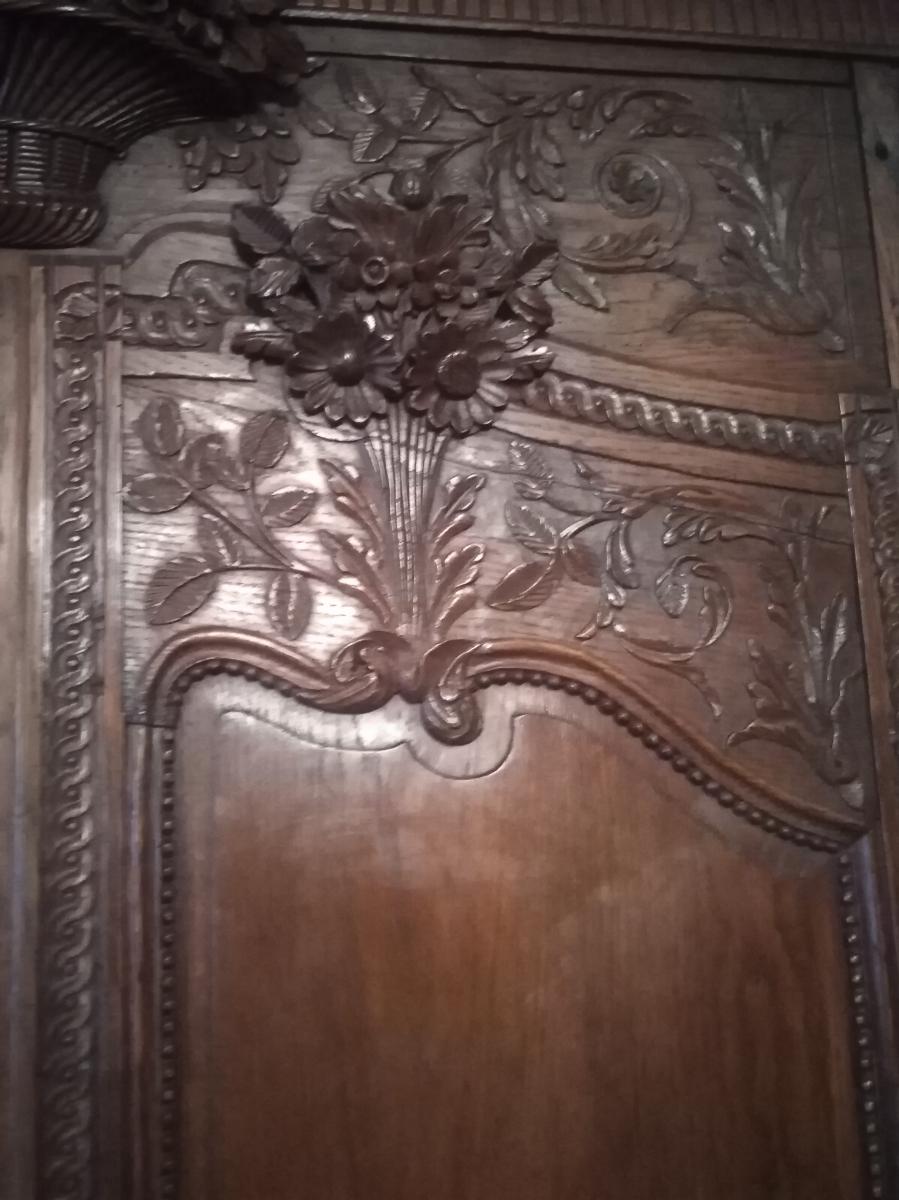 Armoire  Sculptée  Normande Chêne XIX-photo-3
