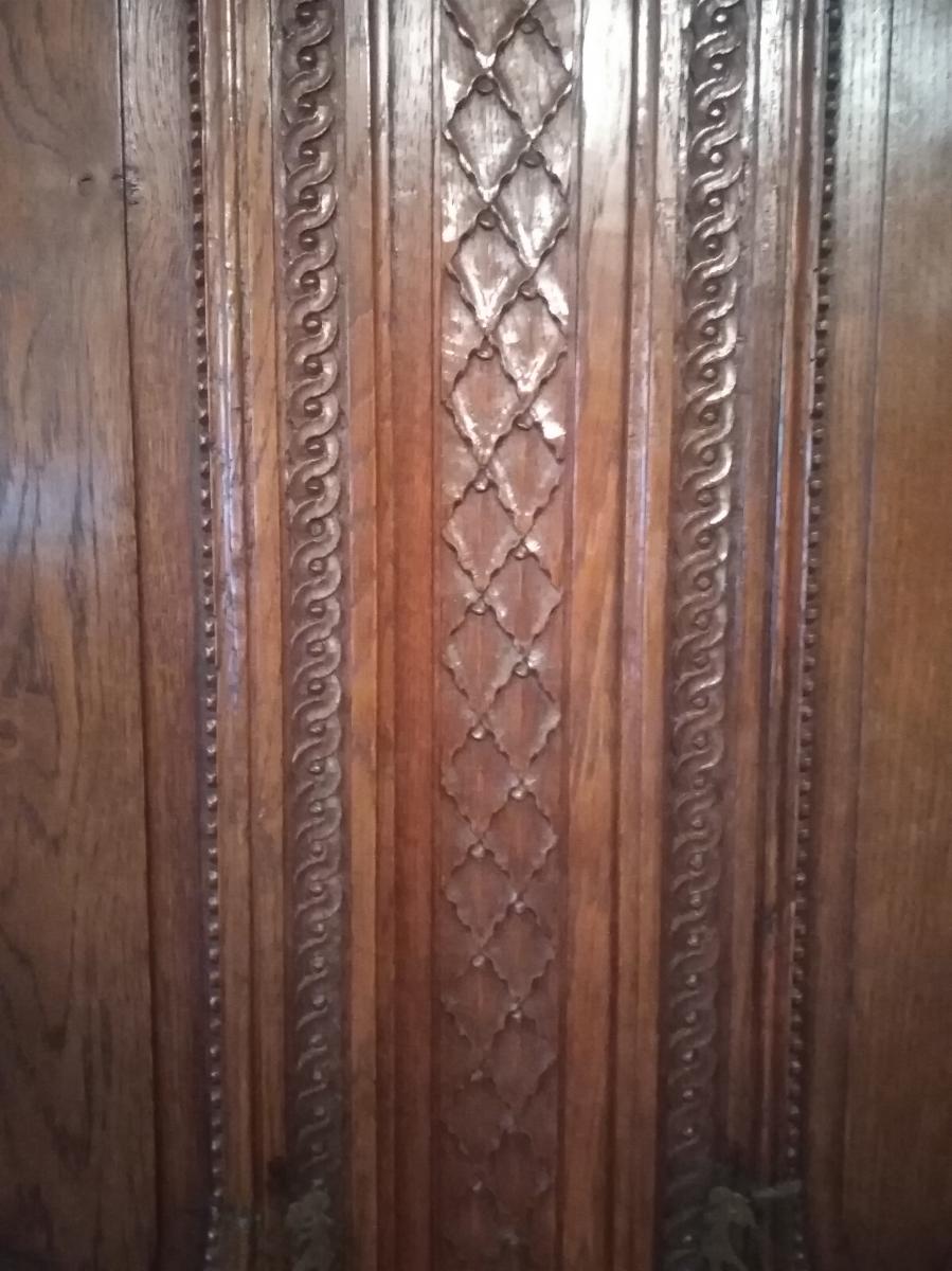 Armoire  Sculptée  Normande Chêne XIX-photo-4