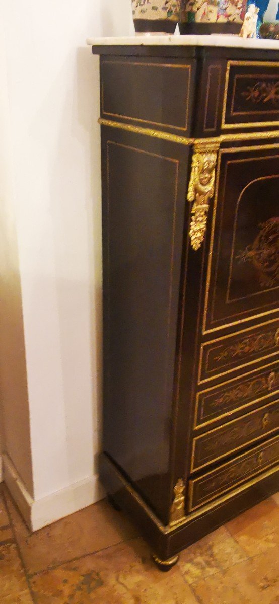Secretary Napoleon III In Marquetry Of Brass XIX-photo-2