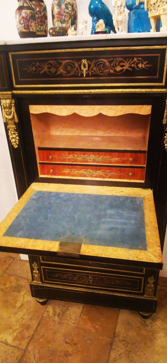 Secretary Napoleon III In Marquetry Of Brass XIX-photo-1