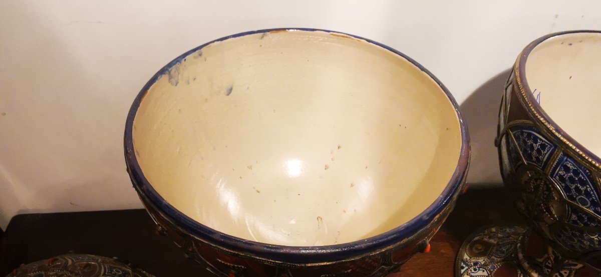 Paire De Grands Vase Ethnique Pot Couvert Maroc-photo-5
