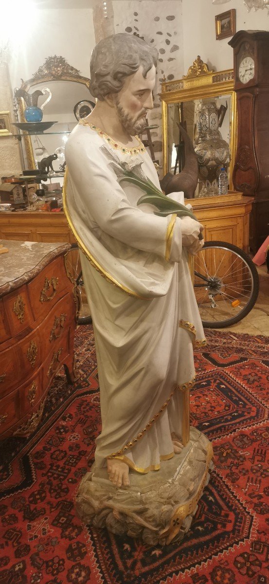 Very Large Religious Statue Saint Joseph Church 1m65-photo-6