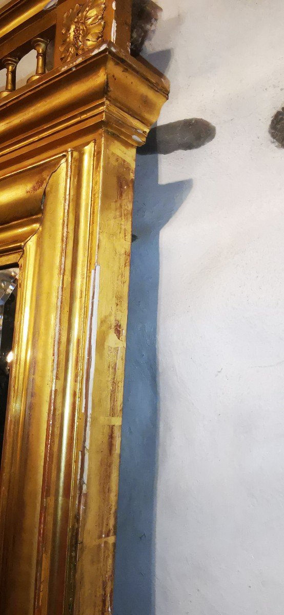 Very Large Golden Mirror 2m20 Napoleon III Louis XVI Style-photo-4