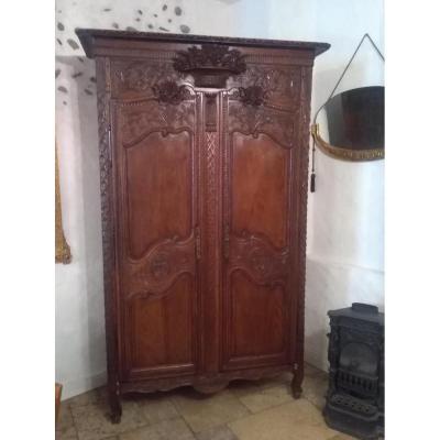 Armoire  Sculptée  Normande Chêne XIX