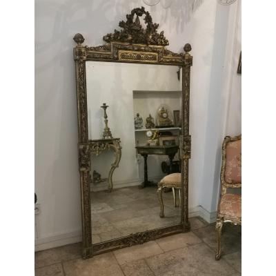 Grand Miroir Doré XIX Louis XVI Directoire 