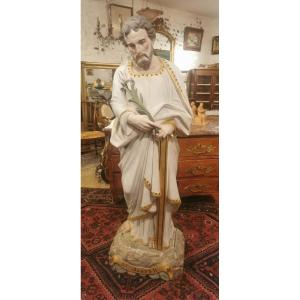 Very Large Religious Statue Saint Joseph Church 1m65