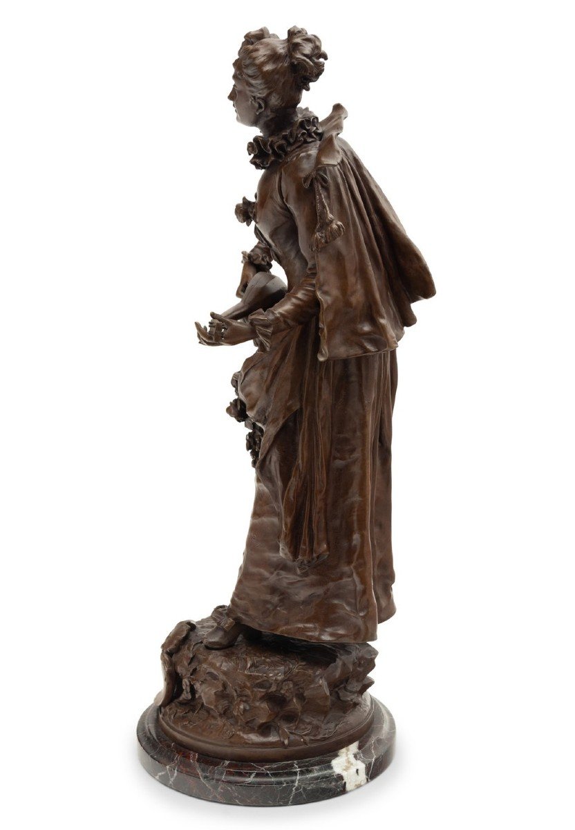 Sculpture En Bronze D’etienne Adrien Gaudez (1845 – 1902), « Pastorale Watteau »-photo-4