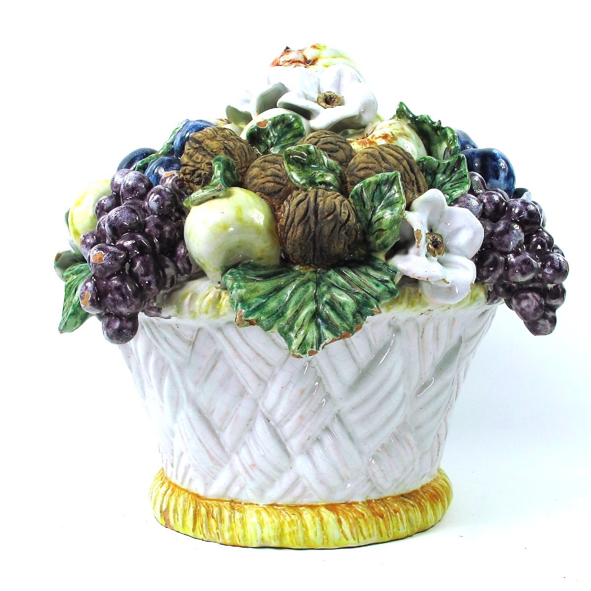 Trompe-l'œil Centerpiece In Glazed Earthenware From Malicorne-photo-2