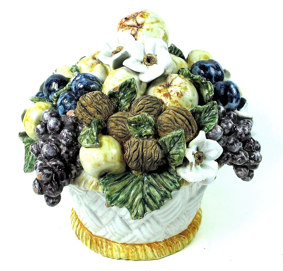 Trompe-l'œil Centerpiece In Glazed Earthenware From Malicorne-photo-3