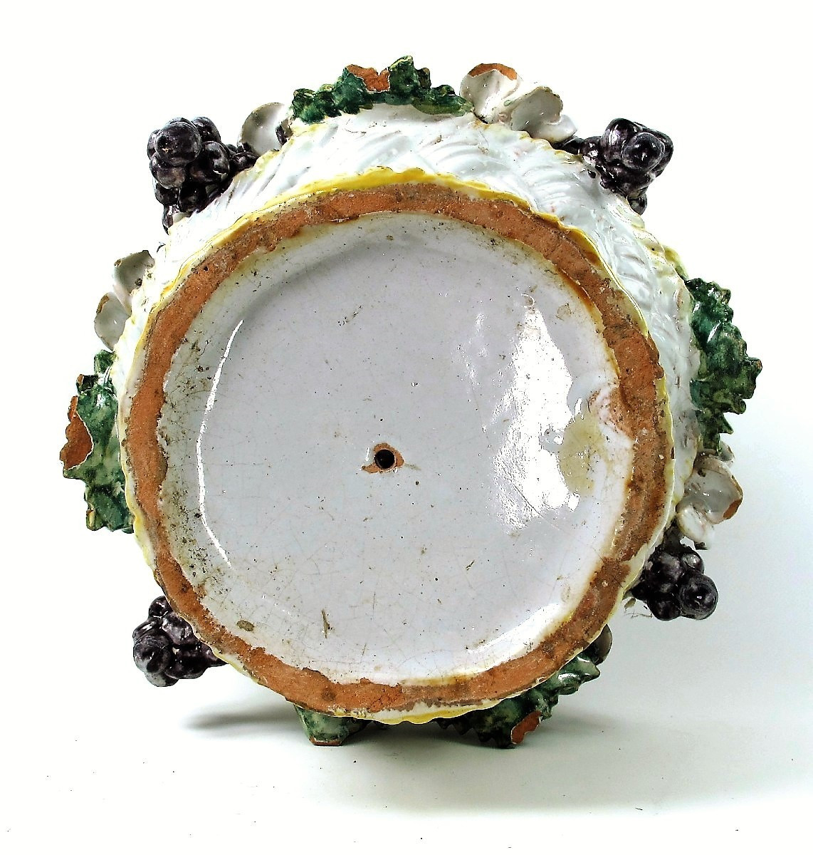 Trompe-l'œil Centerpiece In Glazed Earthenware From Malicorne-photo-3