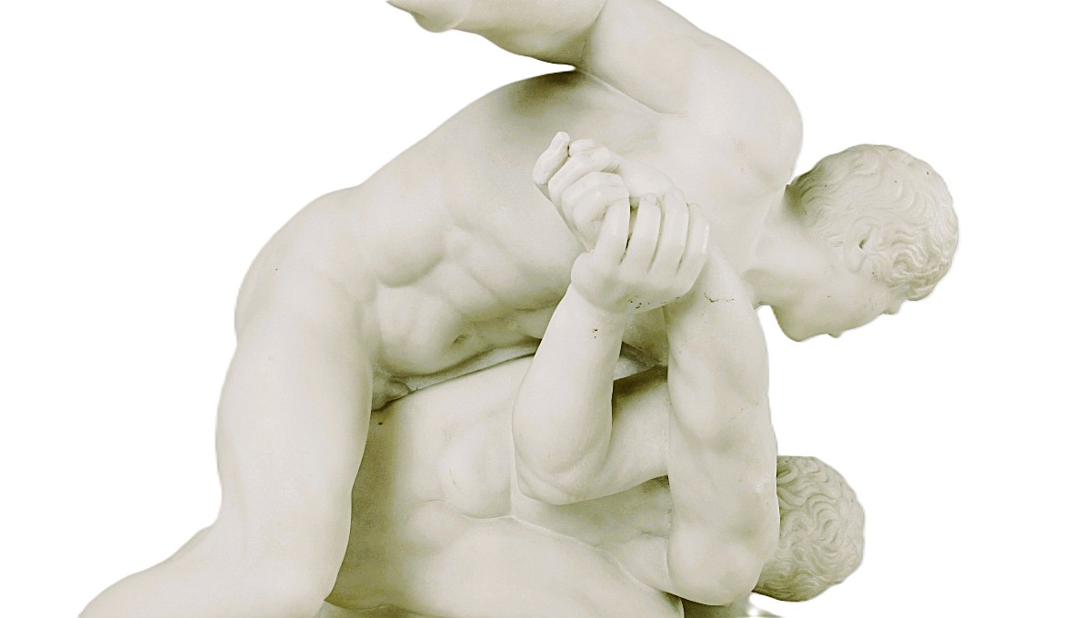 Important Marble Group After The Antique The Wrestlers -photo-1
